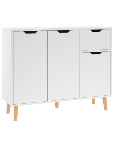 Credenza Bianca 90x30x72 cm in Legno Multistrato