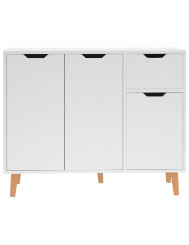 Credenza Bianca 90x30x72 cm in Legno Multistrato