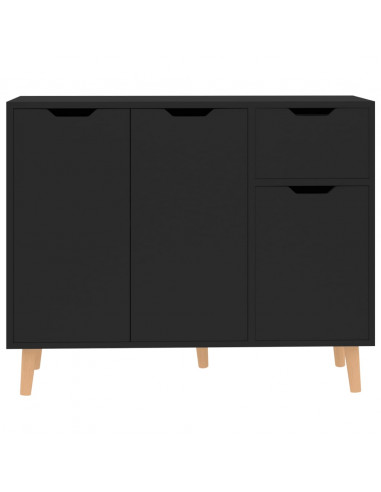 Credenza Nera 90x30x72 cm in Legno Multistrato