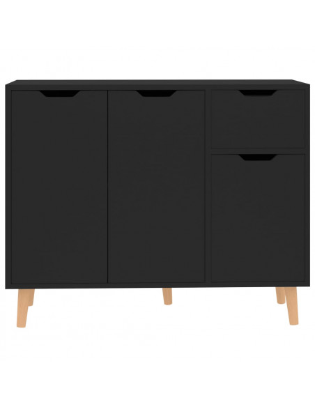 Credenza Nera 90x30x72 cm in Legno Multistrato