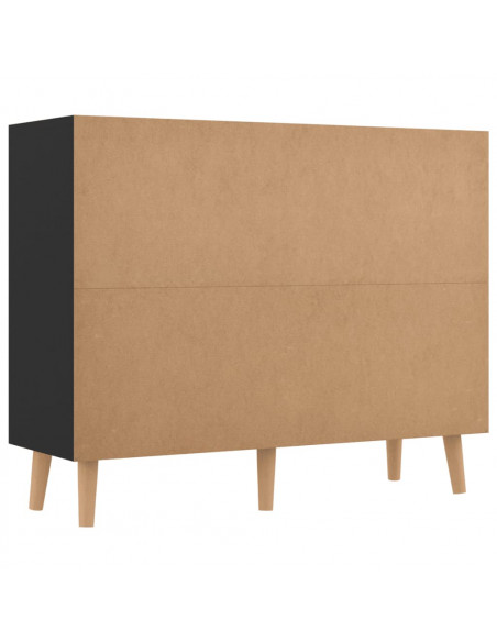 Credenza Nero Lucido 90x30x72 cm in Legno Multistrato