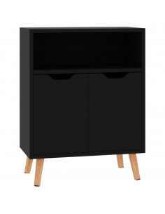 Credenza Nero Lucido 60x30x72 cm in Legno Multistrato 2