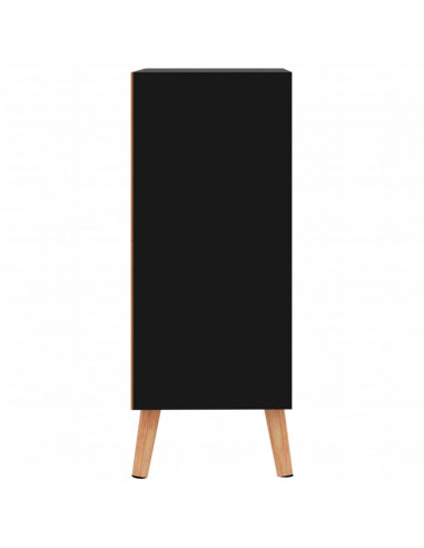 Credenza Nero Lucido 60x30x72 cm in Legno Multistrato