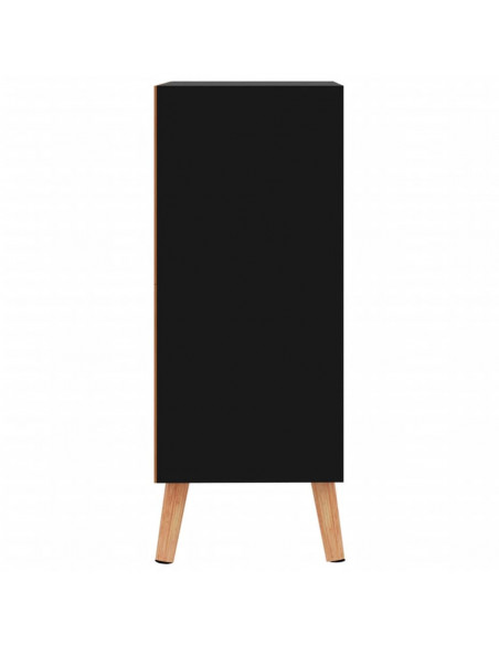 Credenza Nero Lucido 60x30x72 cm in Legno Multistrato