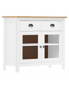 Credenza Hill Bianca 90x40x80 cm in Legno Massello di Pino 2