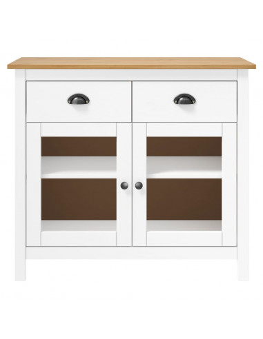 Credenza Hill Bianca 90x40x80 cm in Legno Massello di Pino