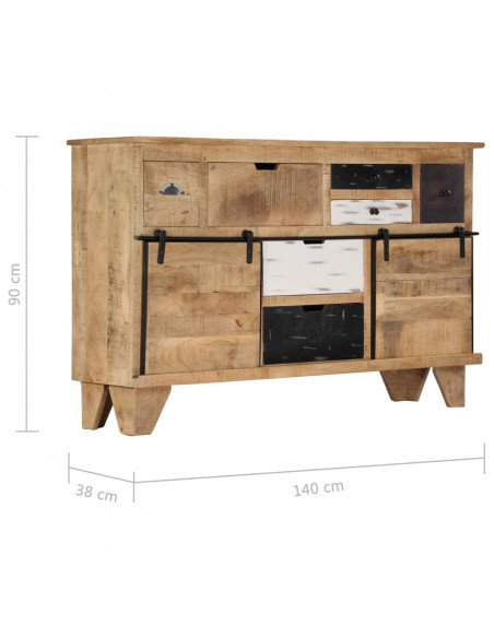 Credenza 140x38x90 cm in Legno Massello di Mango