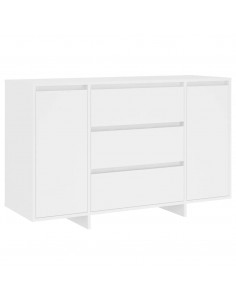 Credenza con 3 Cassetti Bianca 120x41x75 cm in Truciolato 2