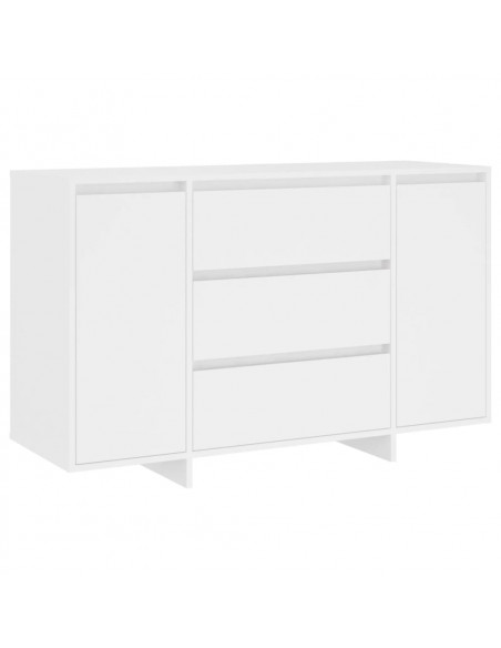 Credenza con 3 Cassetti Bianca 120x41x75 cm in Truciolato