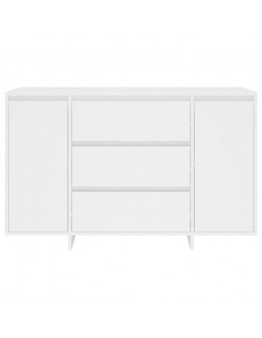 Credenza con 3 Cassetti Bianca 120x41x75 cm in Truciolato