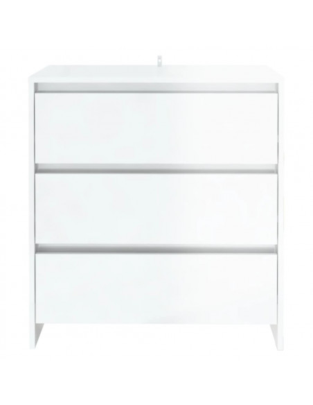 Credenza Bianco Lucido 70x41x75 cm in Truciolato