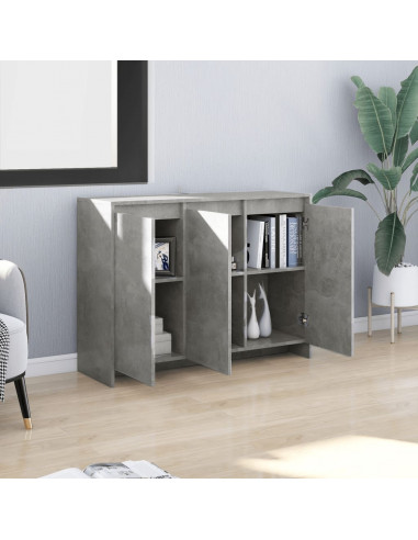 Credenza Grigio Cemento 102x33x75 cm in Truciolato