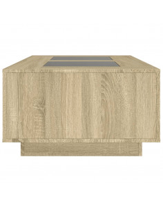 Tavolino da Salotto con LED Infinity Rovere Sonoma 116x69x40 cm 2