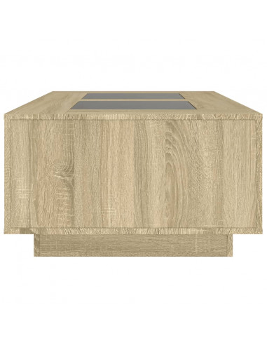 Tavolino da Salotto con LED Infinity Rovere Sonoma 116x69x40 cm