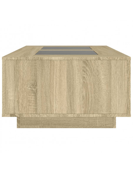 Tavolino da Salotto con LED Infinity Rovere Sonoma 116x69x40 cm