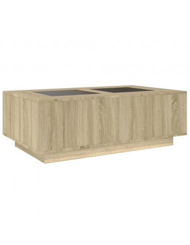 Tavolino da Salotto con LED Infinity Rovere Sonoma 116x69x40 cm