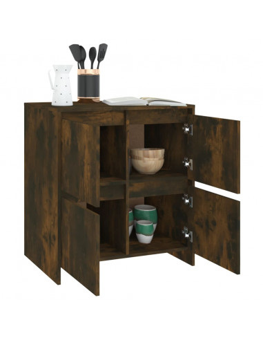 Credenze 2 pz Rovere Fumo 70x41x75 cm in Truciolato