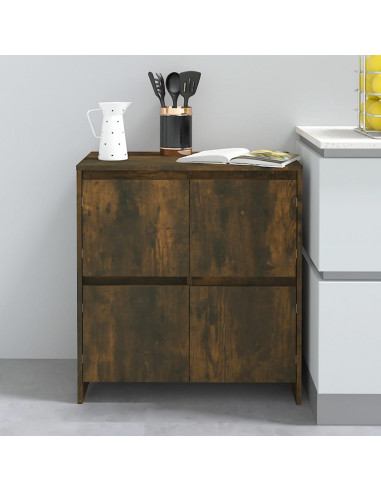 Credenze 2 pz Rovere Fumo 70x41x75 cm in Truciolato