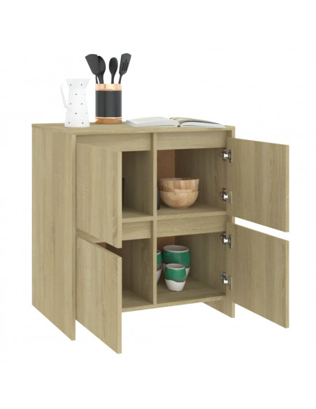 Credenze 2 pz Rovere Sonoma 70x41x75 cm in Truciolato
