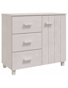 Credenza HAMAR Bianca 90x40x80 cm in Legno Massello di Pino 2