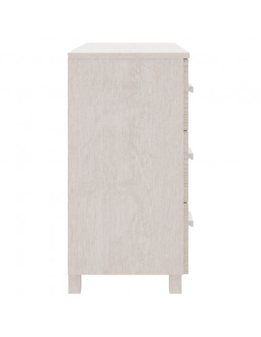 Credenza HAMAR Bianca 90x40x80 cm in Legno Massello di Pino