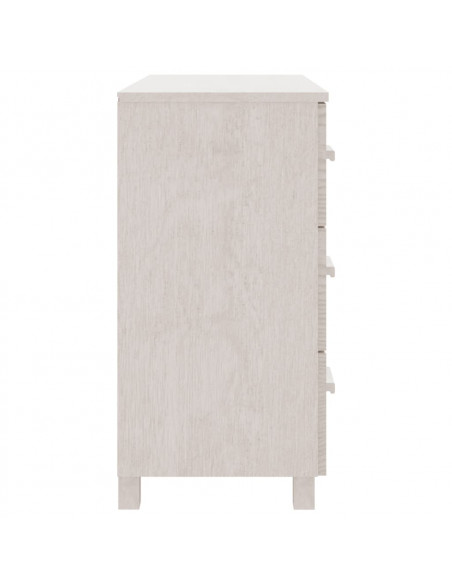 Credenza HAMAR Bianca 90x40x80 cm in Legno Massello di Pino