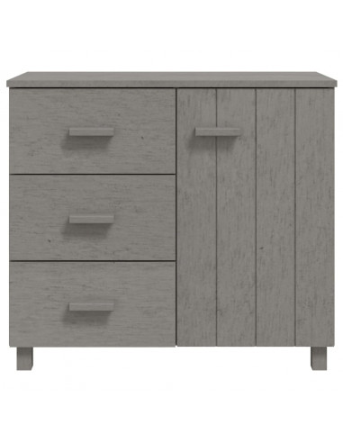 Credenza HAMAR Grigio Chiaro 90x40x80 cm Legno Massello di Pino