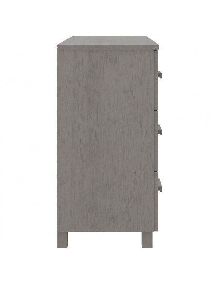 Credenza HAMAR Grigio Chiaro 90x40x80 cm Legno Massello di Pino