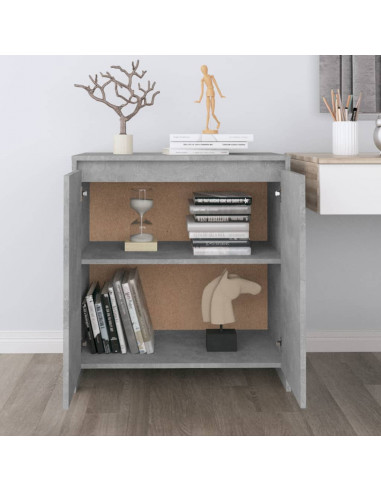 Credenza Grigio Cemento 70x41x75 cm in Legno Multistrato