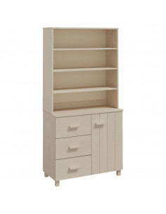 Credenza HAMAR in Legno Massello di Pino Marrone 2