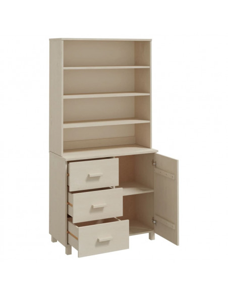 Credenza HAMAR in Legno Massello di Pino Marrone