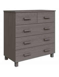 Credenza HAMAR Grigio Chiaro 79x40x80 cm Legno Massello di Pino 2