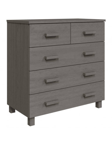 Credenza HAMAR Grigio Chiaro 79x40x80 cm Legno Massello di Pino