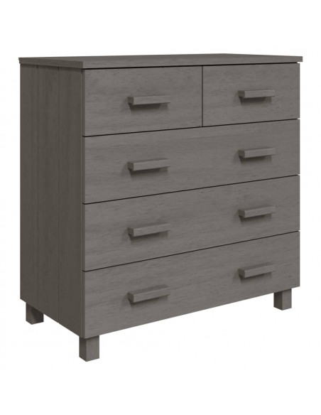 Credenza HAMAR Grigio Chiaro 79x40x80 cm Legno Massello di Pino