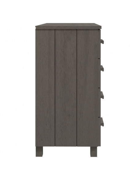 Credenza HAMAR Grigio Chiaro 79x40x80 cm Legno Massello di Pino