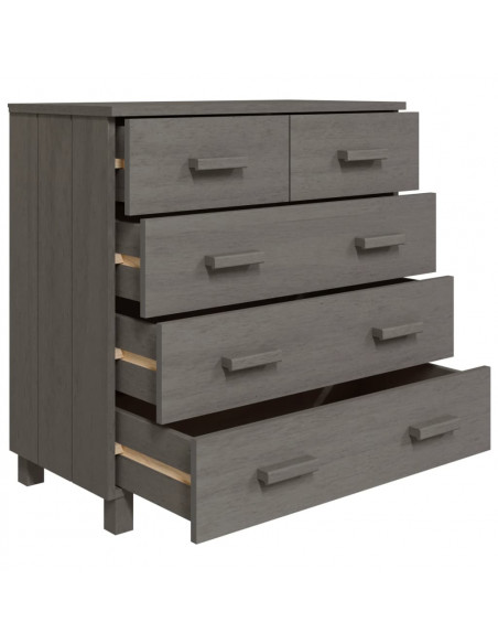 Credenza HAMAR Grigio Chiaro 79x40x80 cm Legno Massello di Pino