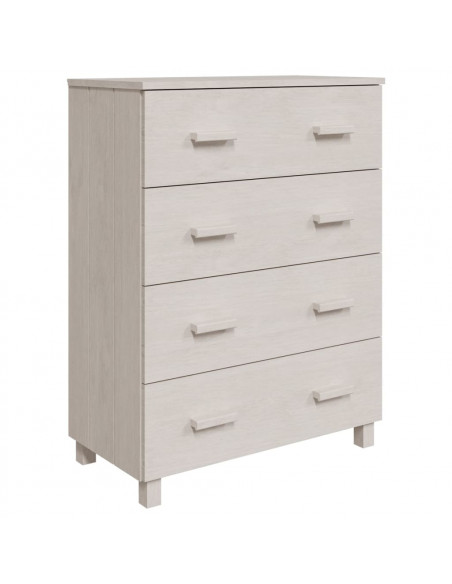 Credenza HAMAR Bianca 79x40x103,5 cm in Legno Massello di Pino