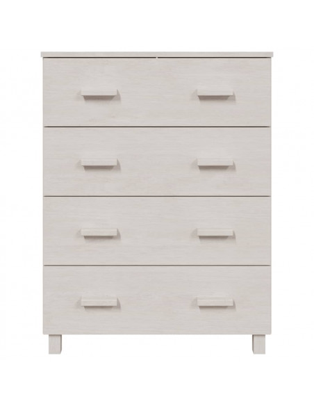 Credenza HAMAR Bianca 79x40x103,5 cm in Legno Massello di Pino