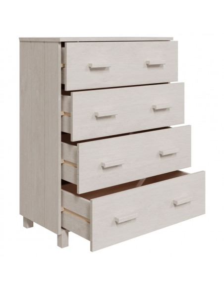 Credenza HAMAR Bianca 79x40x103,5 cm in Legno Massello di Pino