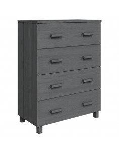 Credenza HAMAR Grigio Scuro 79x40x103,5 cm Legno Massello Pino 2