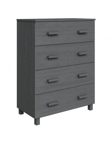 Credenza HAMAR Grigio Scuro 79x40x103,5 cm Legno Massello Pino