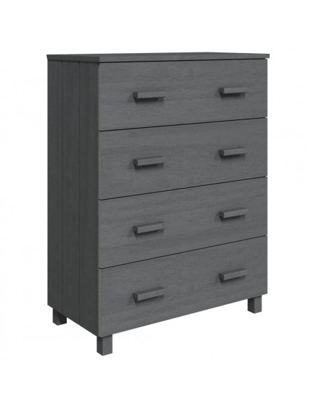 Credenza HAMAR Grigio Scuro 79x40x103,5 cm Legno Massello Pino