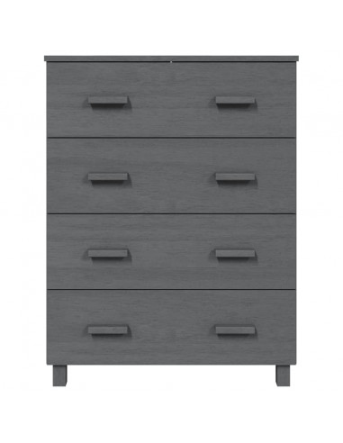Credenza HAMAR Grigio Scuro 79x40x103,5 cm Legno Massello Pino