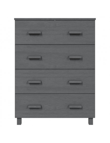 Credenza HAMAR Grigio Scuro 79x40x103,5 cm Legno Massello Pino