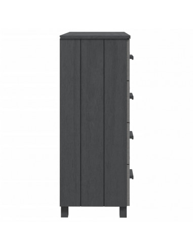 Credenza HAMAR Grigio Scuro 79x40x103,5 cm Legno Massello Pino