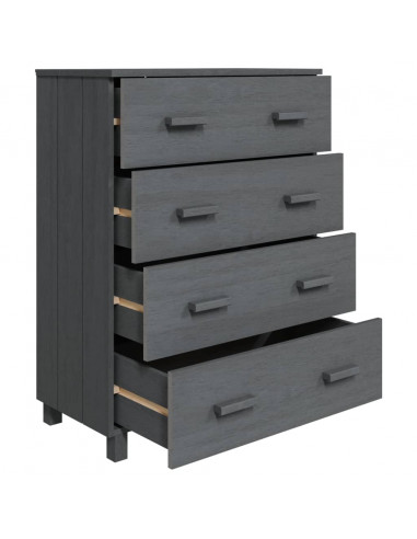 Credenza HAMAR Grigio Scuro 79x40x103,5 cm Legno Massello Pino