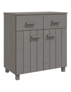 Credenza HAMAR Grigio Chiaro 79x40x80 cm Legno Massello di Pino 2