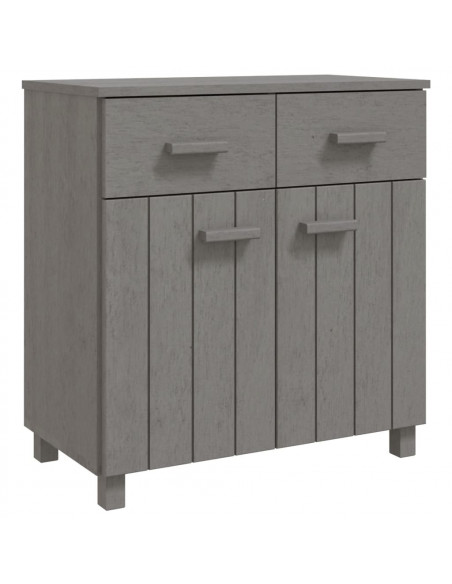 Credenza HAMAR Grigio Chiaro 79x40x80 cm Legno Massello di Pino