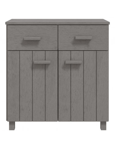 Credenza HAMAR Grigio Chiaro 79x40x80 cm Legno Massello di Pino