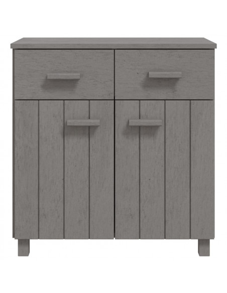 Credenza HAMAR Grigio Chiaro 79x40x80 cm Legno Massello di Pino